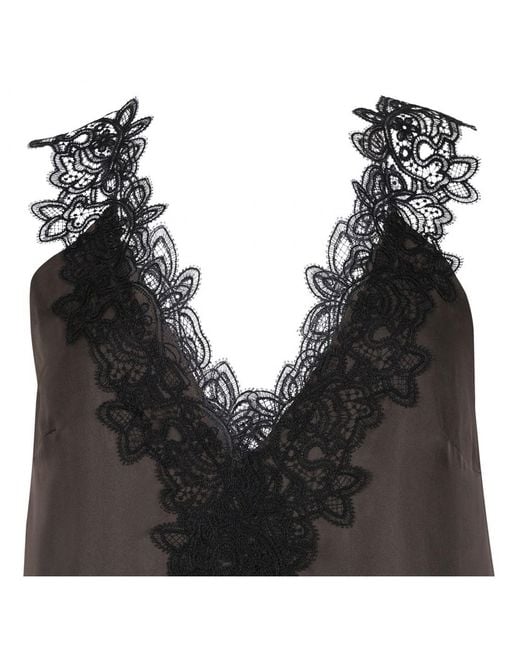 Rohe Black V-Neck Lace Top