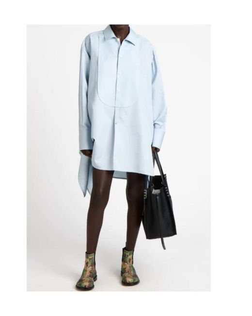 J.W. Anderson Blue Jw Anderson Knot Detail Shirt Dress