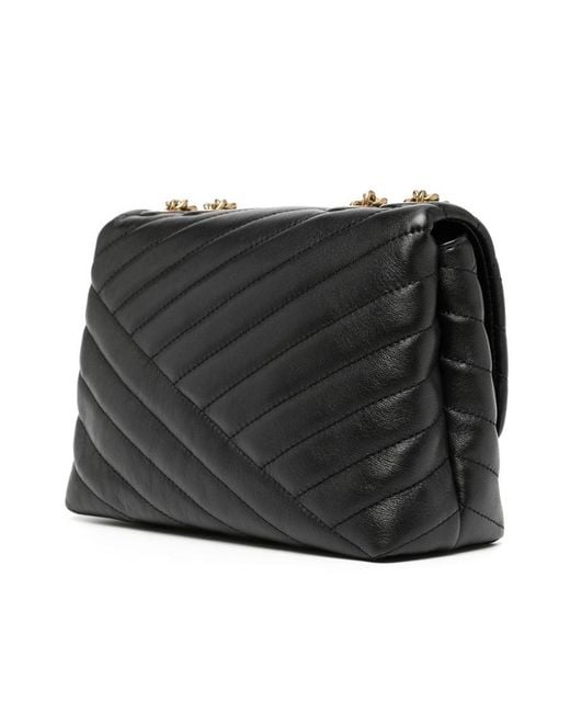Tory Burch Black Kira Chevron Small Shoulder Bag