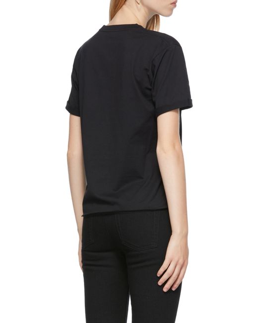 Saint Laurent Black Logo Printed Crewneck T-Shirt