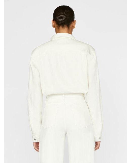 FRAME White Long-Sleeved Buttoned Shirt