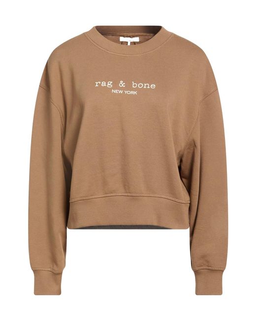 Rag & Bone Brown Solid Color Printed Sweatshirt