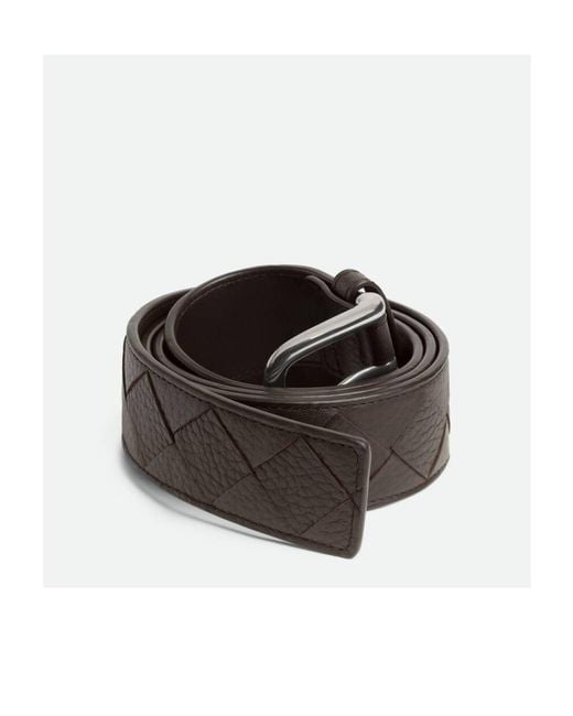 Bottega Veneta Black Intrecciato Taurillon Belt for men