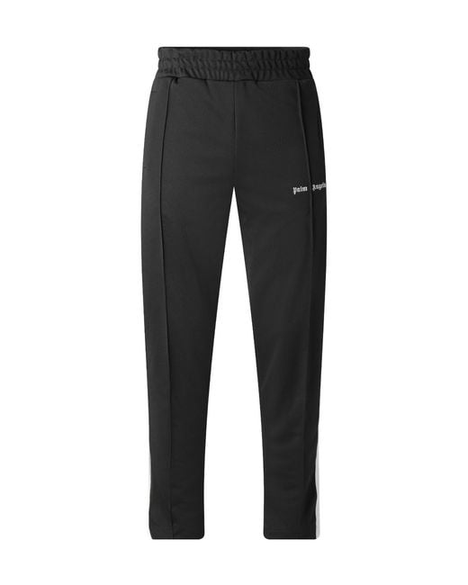 Palm Angels Black Woven Sports Pants for men