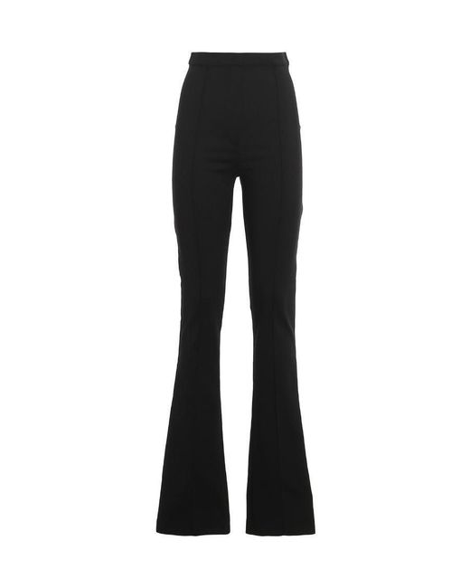 Patrizia Pepe Black High-Waist Skinny Flared Leg Trousers