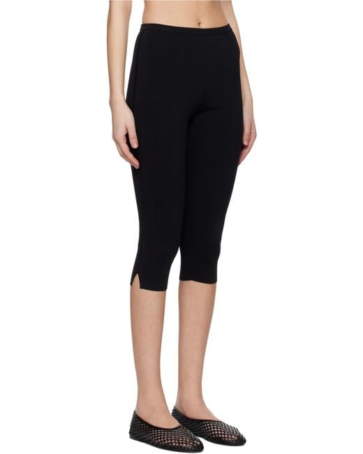 Totême  Black Compact Knit Capri Trousers