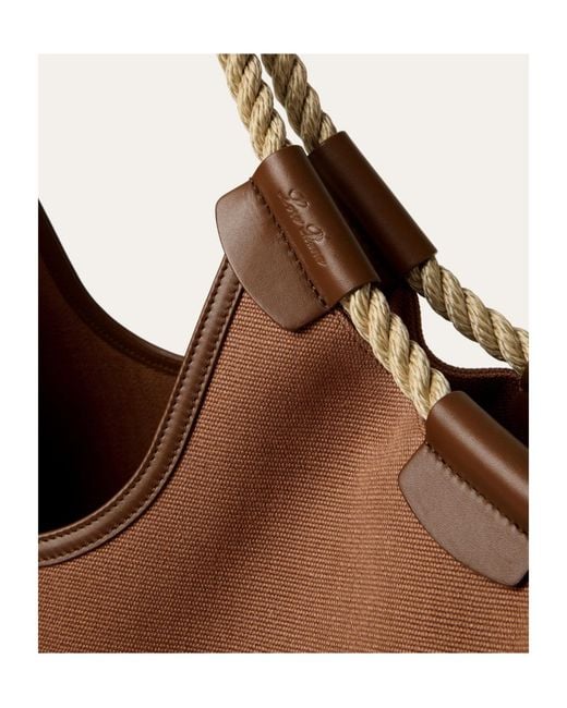 Loro Piana Brown Gioia Shopper