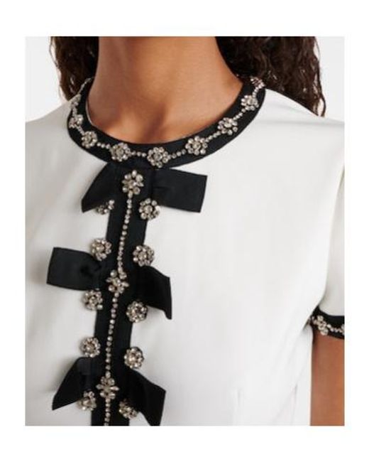 Jenny Packham White Bisou Crystal-Embellished Midi Dress