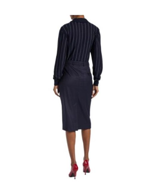 Stella McCartney Blue Wool Pencil Skirt