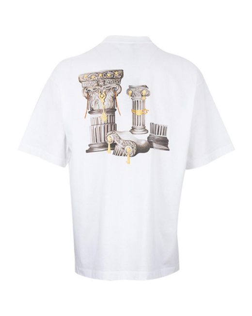 Versace White Logo Round-Neck T-Shirt for men