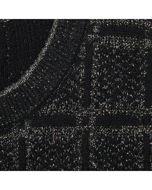 Gucci Black Lamé Check Jacquard Cardigan