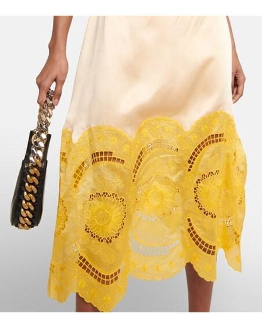 Stella McCartney Yellow Embroidered Cutout Gown