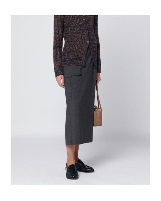 P.A.R.O.S.H. Gray Wool Wrap Skirt