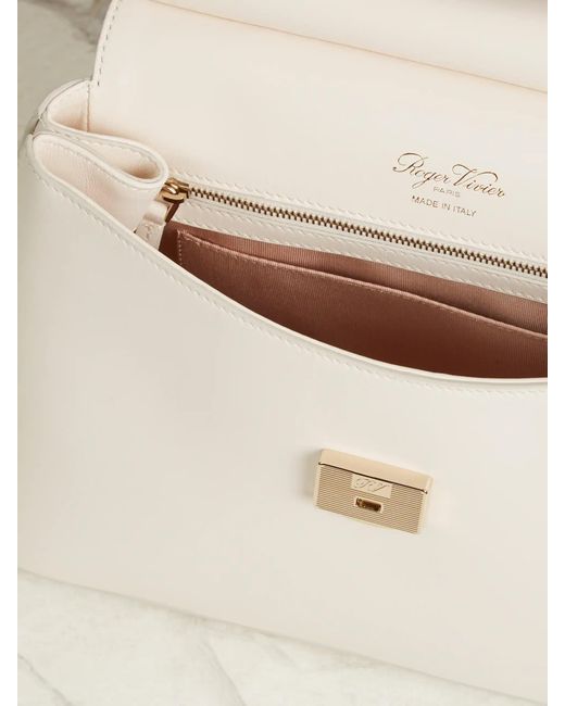 Roger Vivier White Clasp Handbag