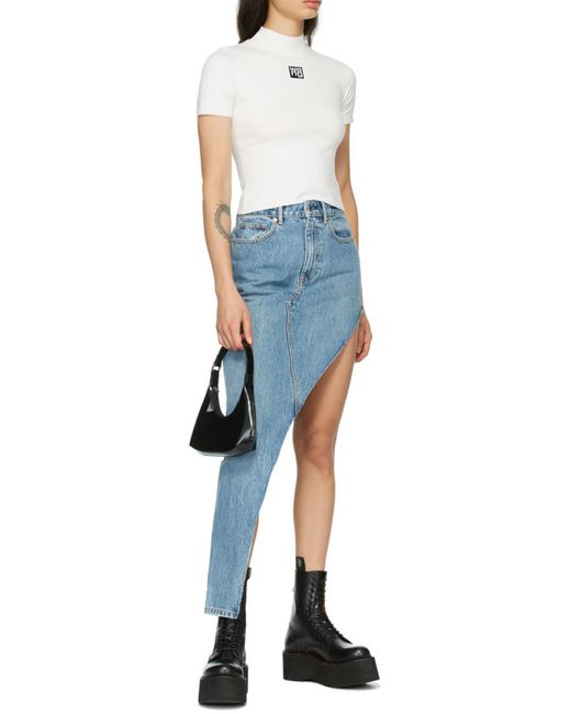 Alexander Wang Blue Asymmetric Denim Skirt