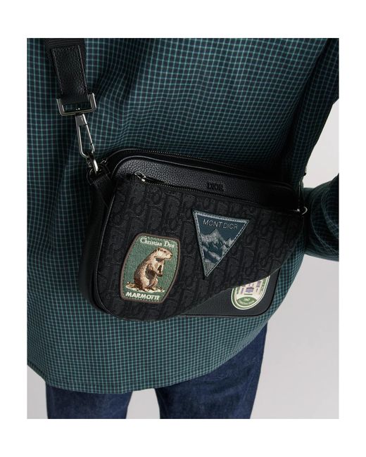 Dior Black Saddle Triple Pouch for men