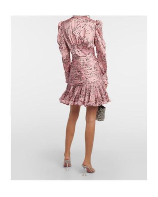 Rabanne Pink Printed Ruched Minidress