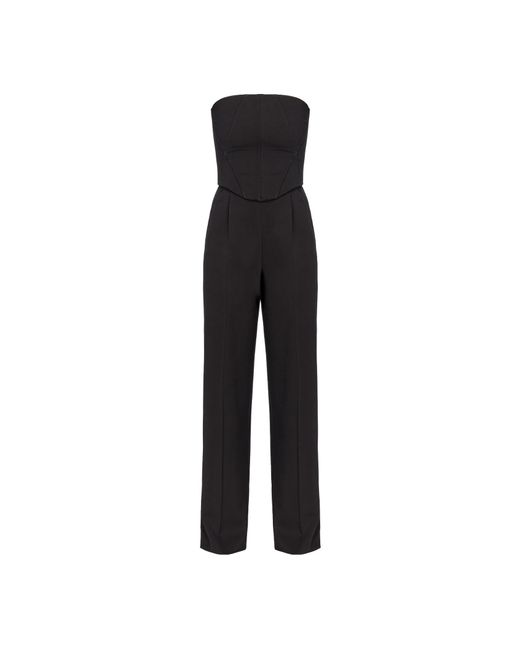 Pinko Black Zipped Strapless Jumpsuit