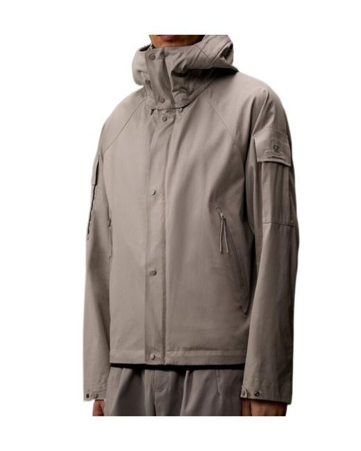 C P Company Gray Zip Pocket Hooded Jacket for men