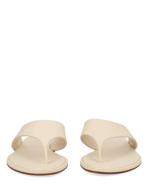 Aeyde White Amaya Flat Thong Sandals