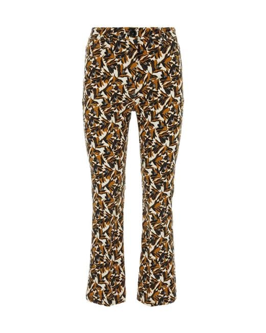 Weekend by Maxmara Natural All-Over Patterned Flared Pants