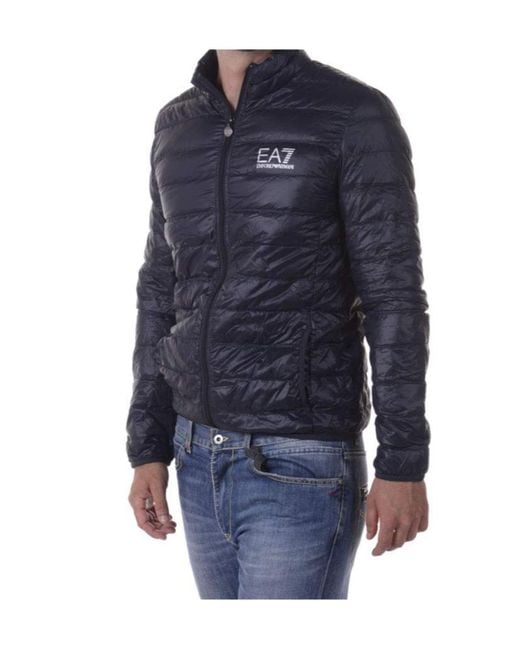 EA7 Blue Zipped Padded Jacket for men