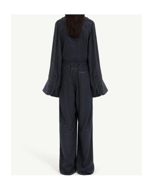 MM6 by Maison Margiela Blue Satin Pants