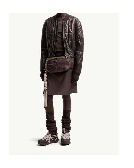 Moncler Black Rick Owens Geocamo Nappa Leather Bomber Jacket