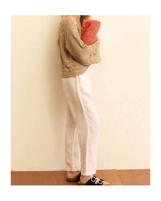 Marella Natural Linen Canvas Joggers