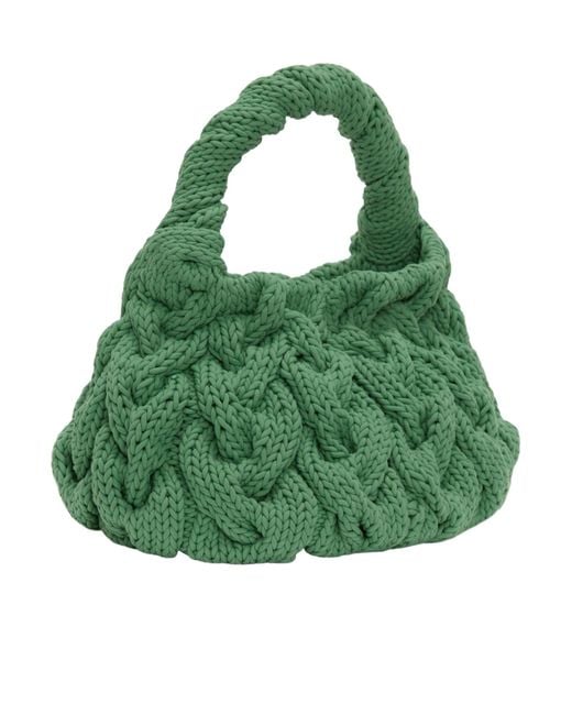 J.W. Anderson Green Jw Anderson Cable Knit Tote Bag