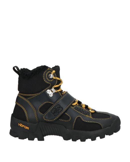 Ganni Black Minimalist Hiking Boots