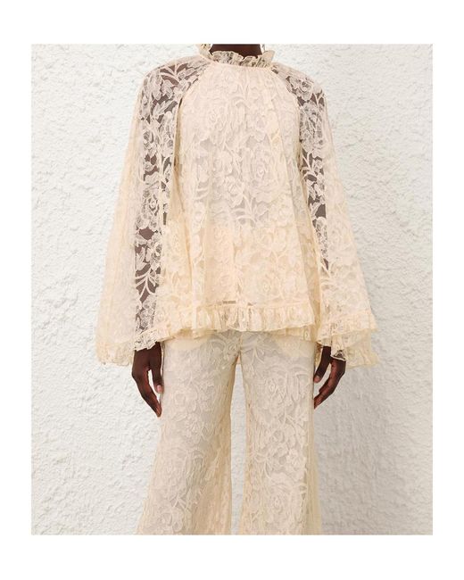 Zimmermann Natural Carousel Lace Angel Blouse