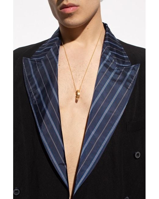 Maison Margiela White 11 Ring Rolo Chained Pendant Necklace for men
