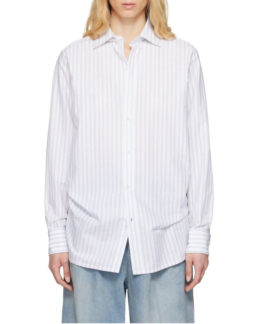 Maison Margiela White Striped Shirt for men