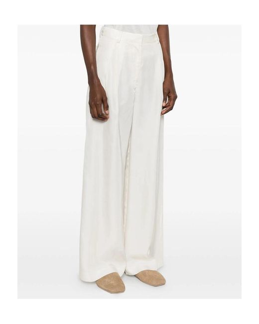 Frankie Shop White Pleated Casual Trousers