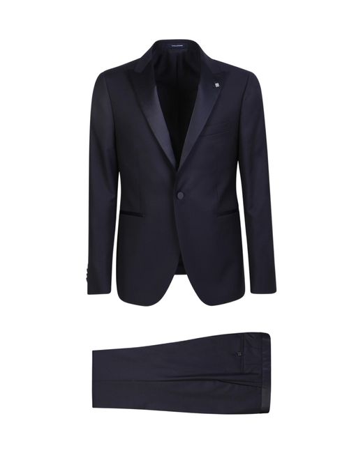Tagliatore Blue Single-Breasted Three-Piece Suit Set for men