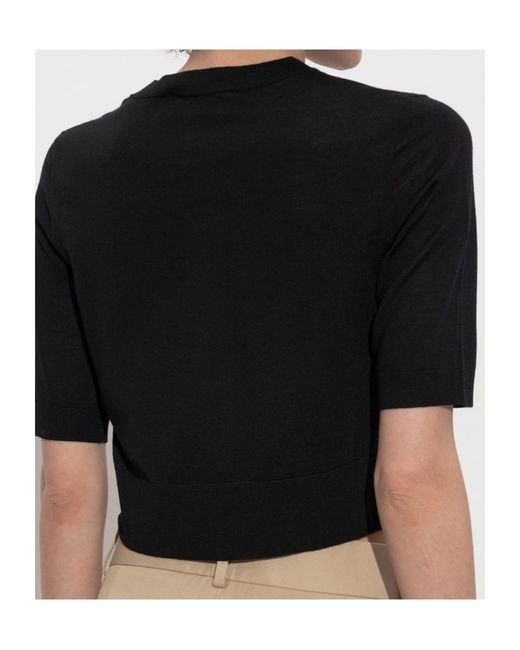 DSquared² Black Logo Printed Cropped Jumper