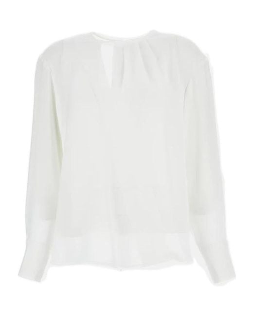 Max Mara White Studio Kaki Crewneck Blouse