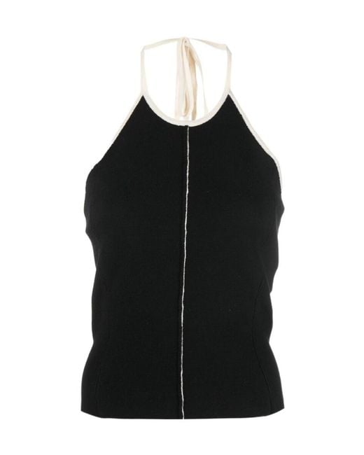 Sunnei Black Halterneck Knit Top