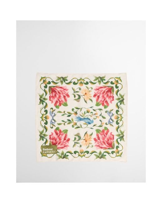 Barbour White X Farm Rio Printed Scarf