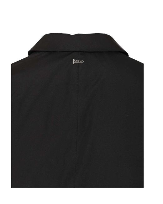 Herno Black Down Trench Coat for men