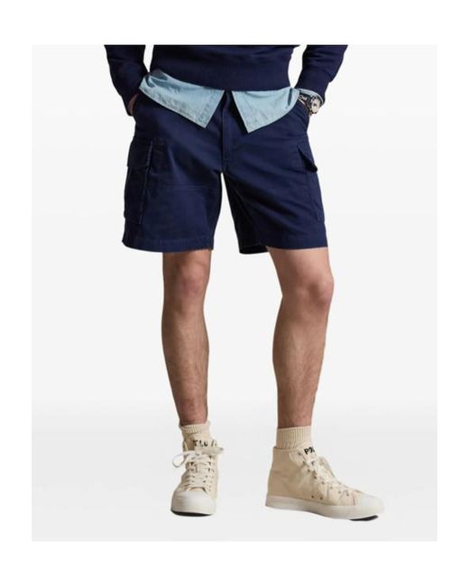 Ralph Lauren Blue Polo Gellar Relaxed Fit Twill Cargo Shorts for men