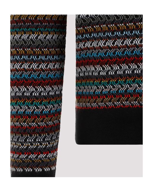 Paul Smith Gray Pattern-Intarsia Knitted Jumper for men