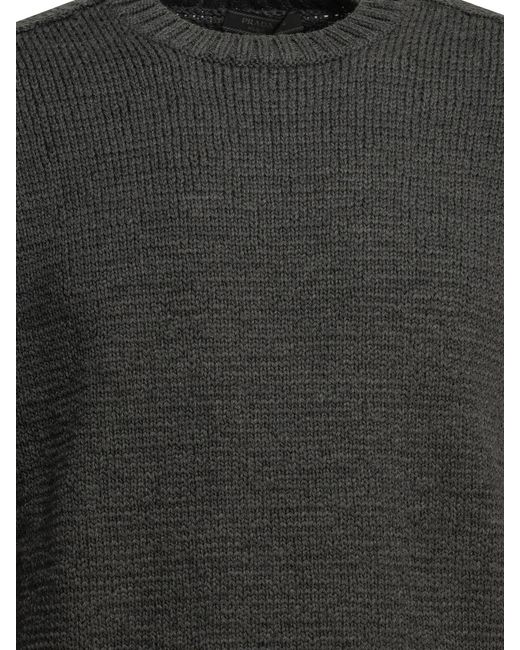 Prada Gray Crewneck Sweater Made Of Virgin Wool for men