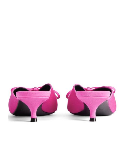 Balenciaga Pink Knife Bow Mules