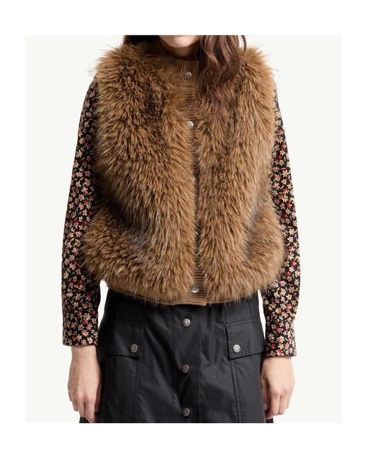 Moncler Brown Wool Down Vest