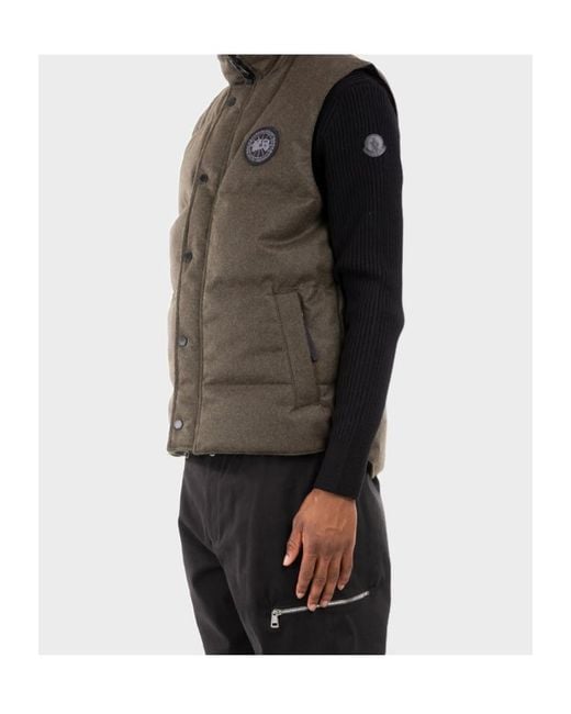 Canada Goose Gray Logo-Patch Padded Gilet for men