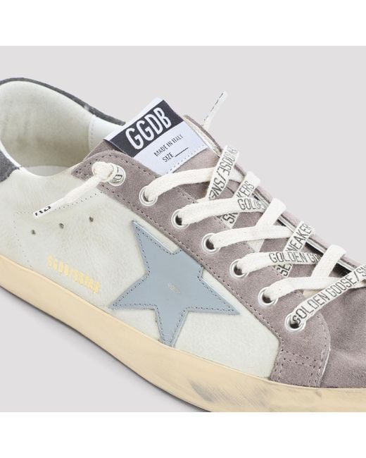 Golden Goose Deluxe Brand White Super Star Lace-Up Sneakers for men