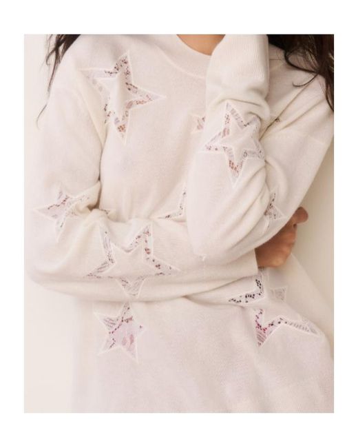 LoveShackFancy Natural Westcott Star Cutout Knitted Sweater