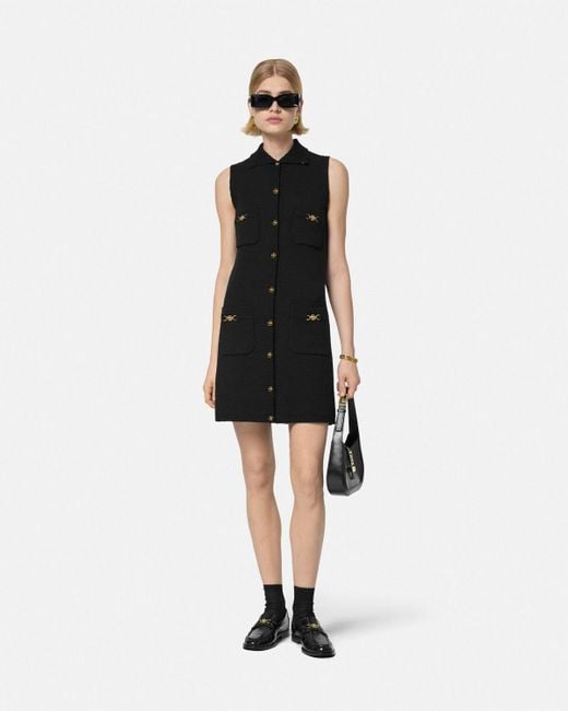 Versace Black Sleeveless Short Dress